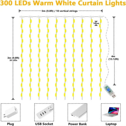 3M LED Fairy Lights with 8 Modes for Holiday Décor