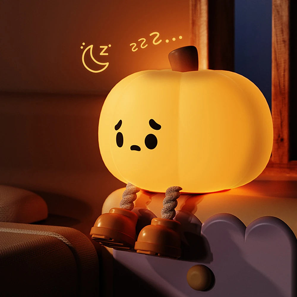 Halloween Pumpkin Night Light | Soft Silicone, Safe & Dimmable