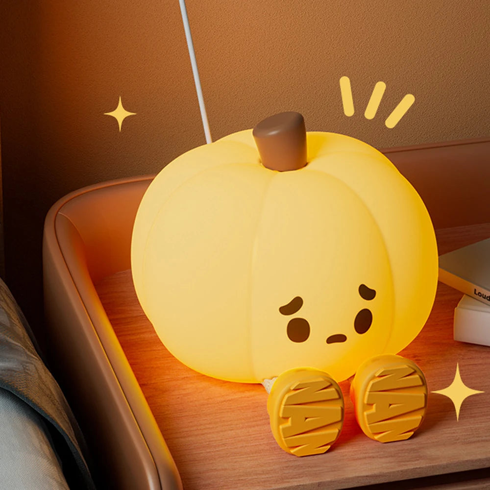 Halloween Pumpkin Night Light | Soft Silicone, Safe & Dimmable