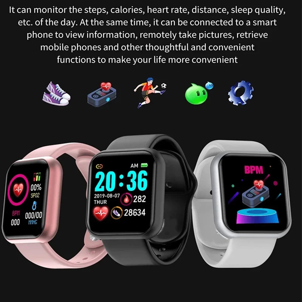 D20Pro Fitness & Health Smartwatch | Men & Women's Fitness Tracker